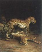 Jacques-Laurent Agasse two leopards playing France oil painting artist